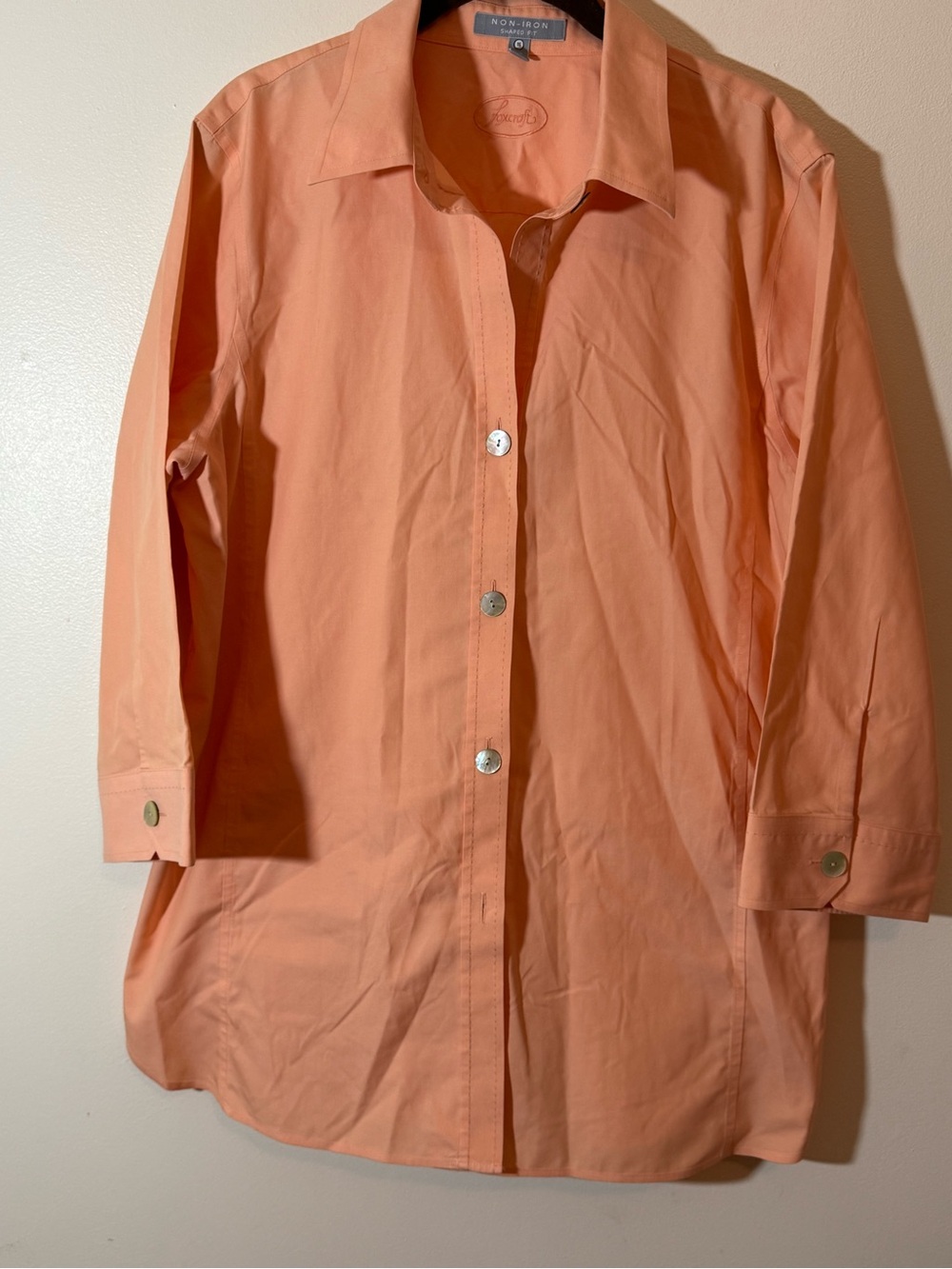 Foxcroft Button-Down Shirt in Peach